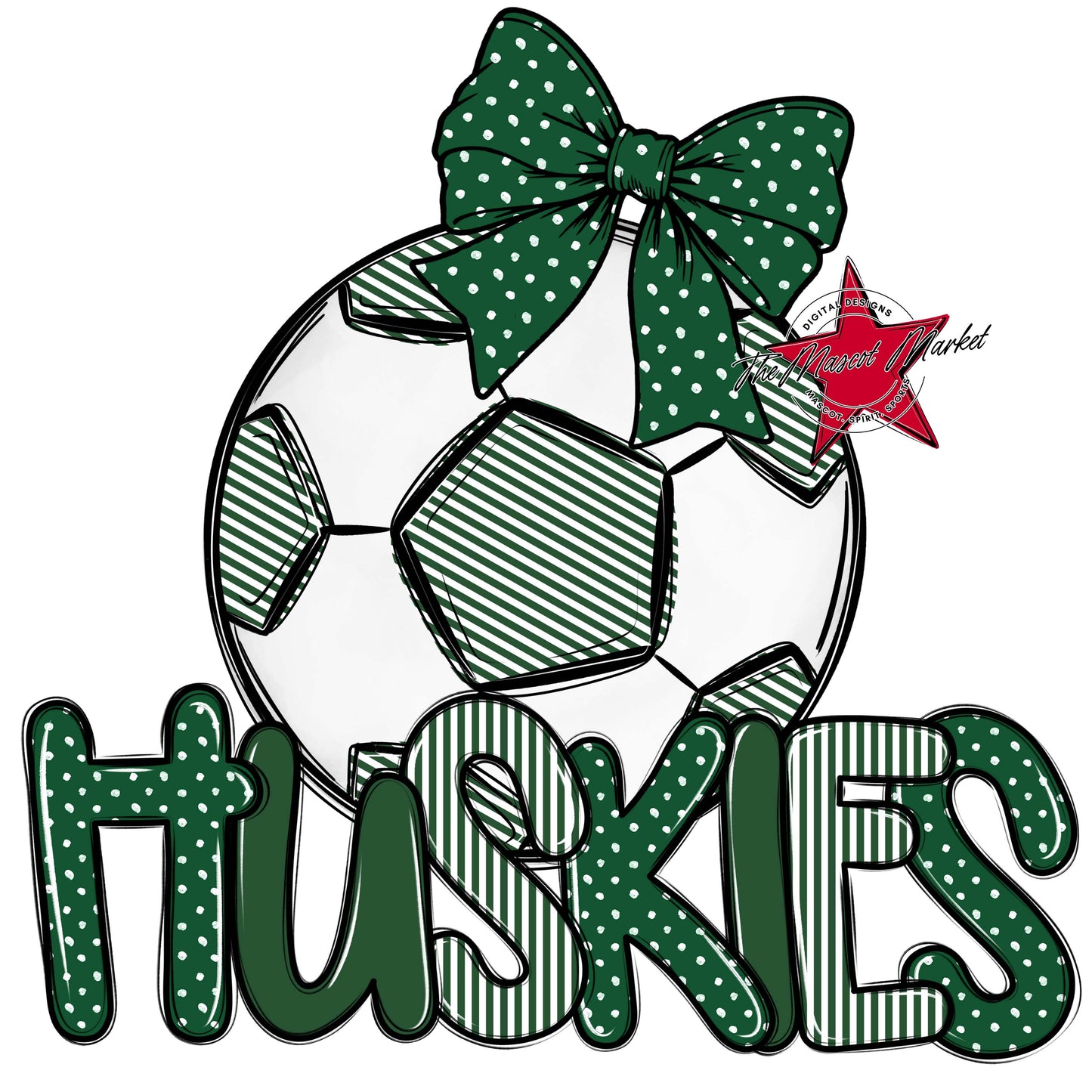 Huskies Soccer Spirit Design-Green