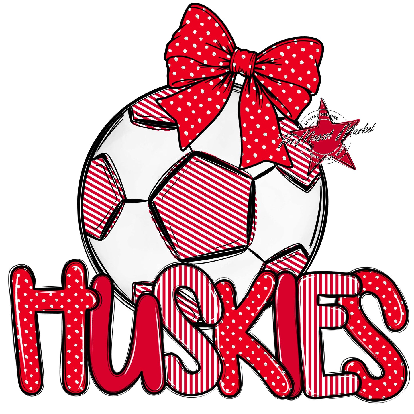 Huskies Soccer Spirit Design-Red