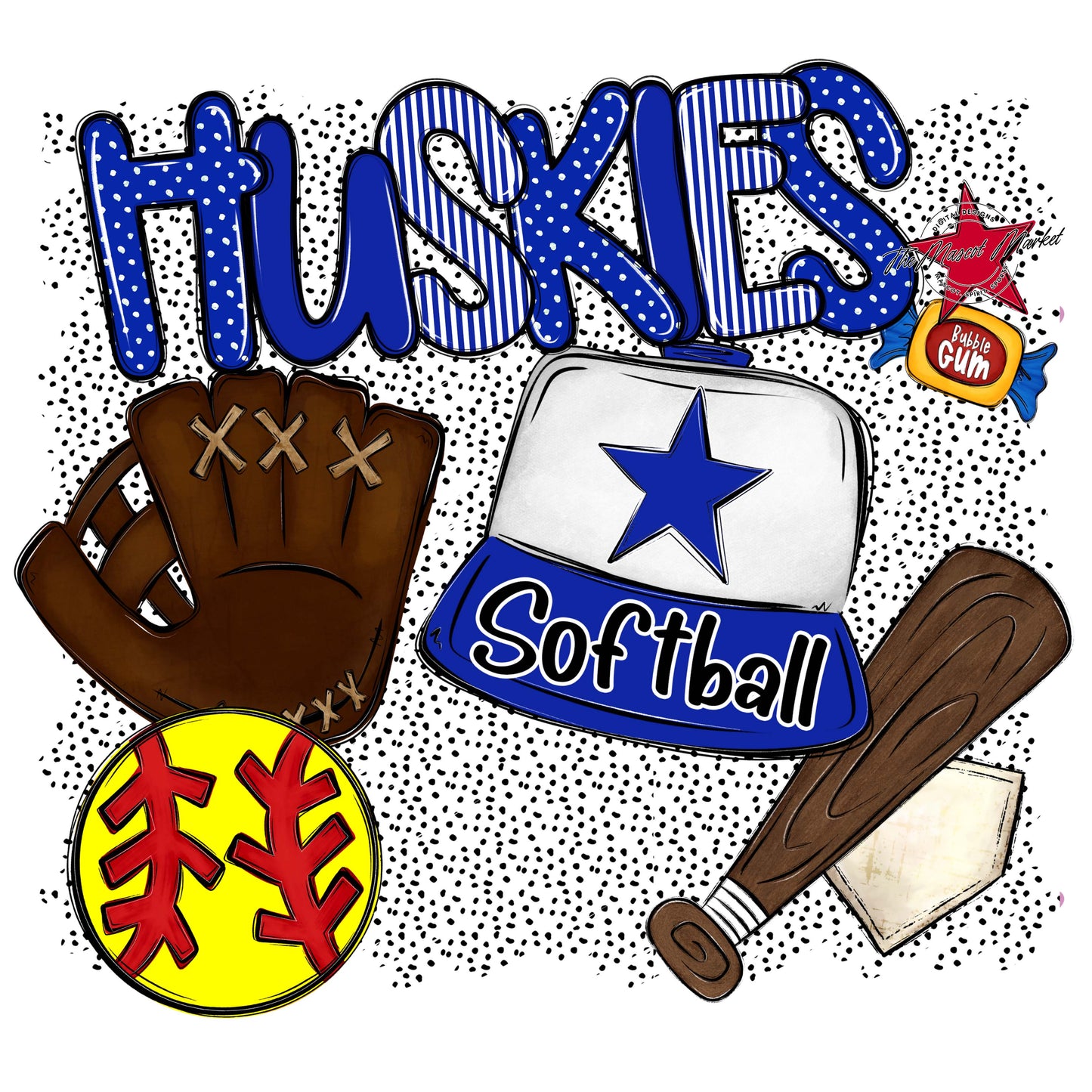 Huskies Softball Spirit-Royal Blue