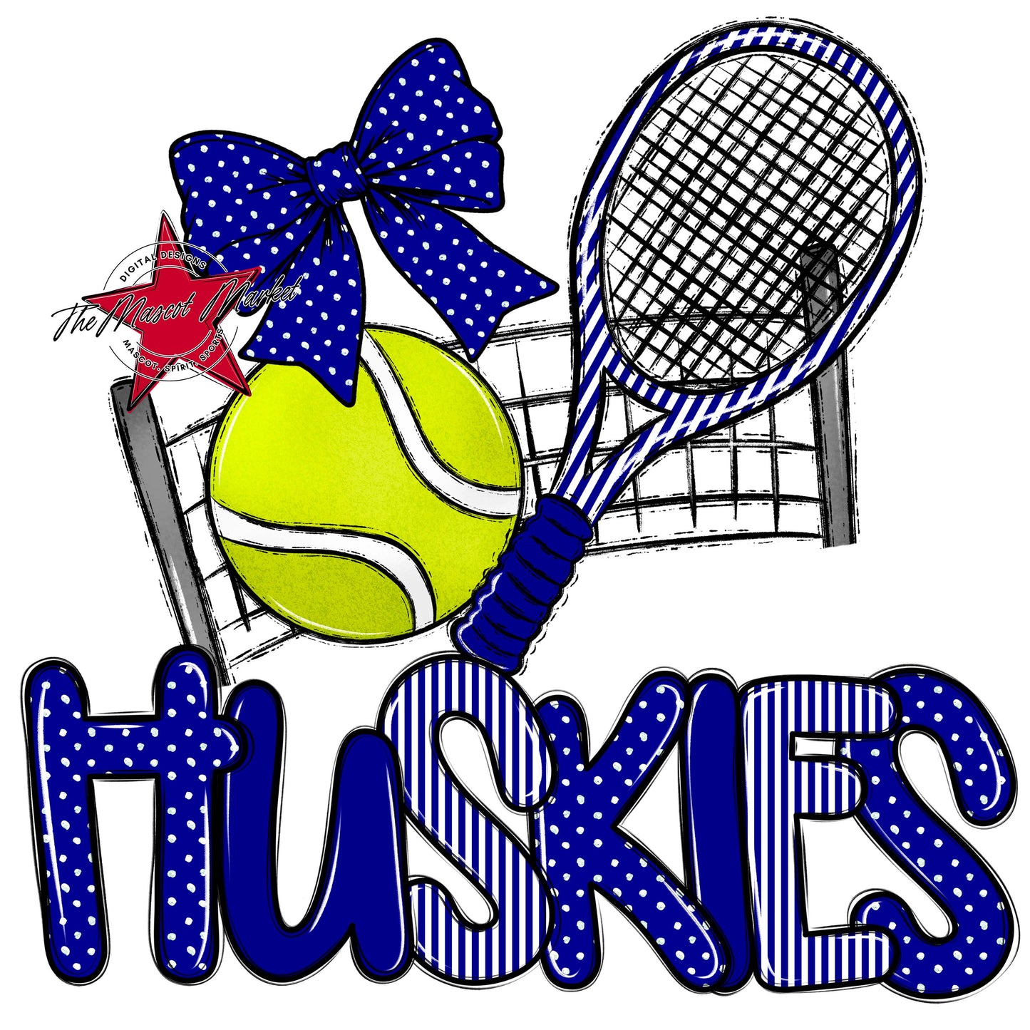 Huskies Tennis Spirit Design-Blue