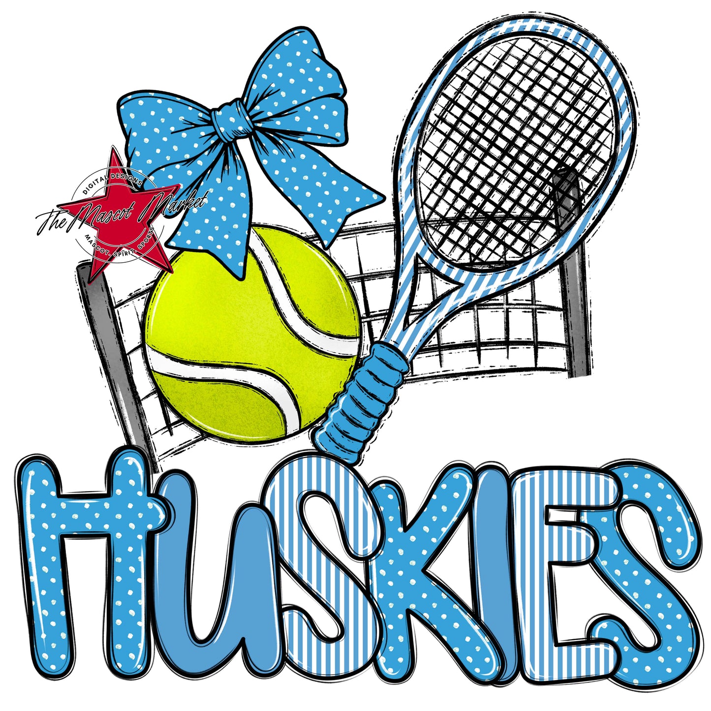 Huskies Tennis Spirit Design-Carolina Blue