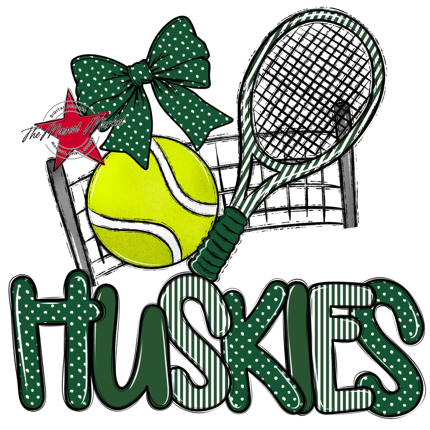 Huskies Tennis Spirit Design-Green