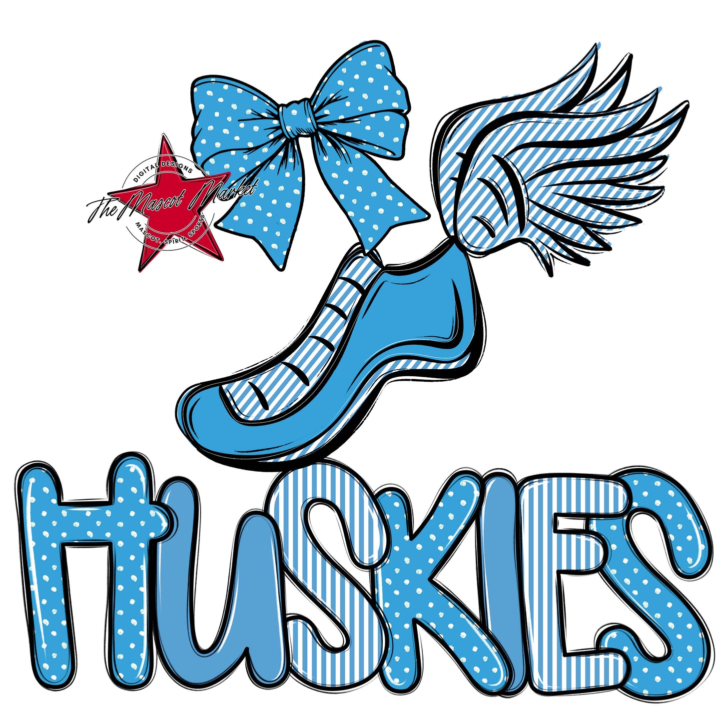 Huskies Track Spirit Design-Carolina Blue