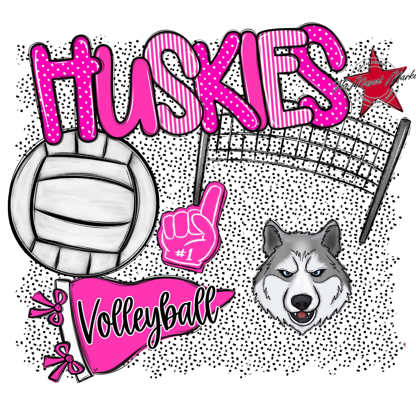 Huskies Volleyball Spirit-Pink