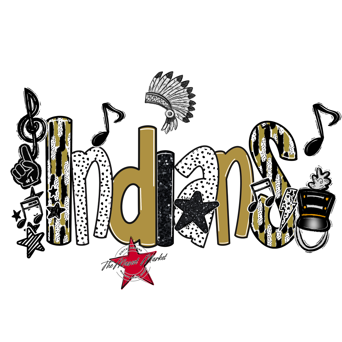 Indians Band Scrape-Gold