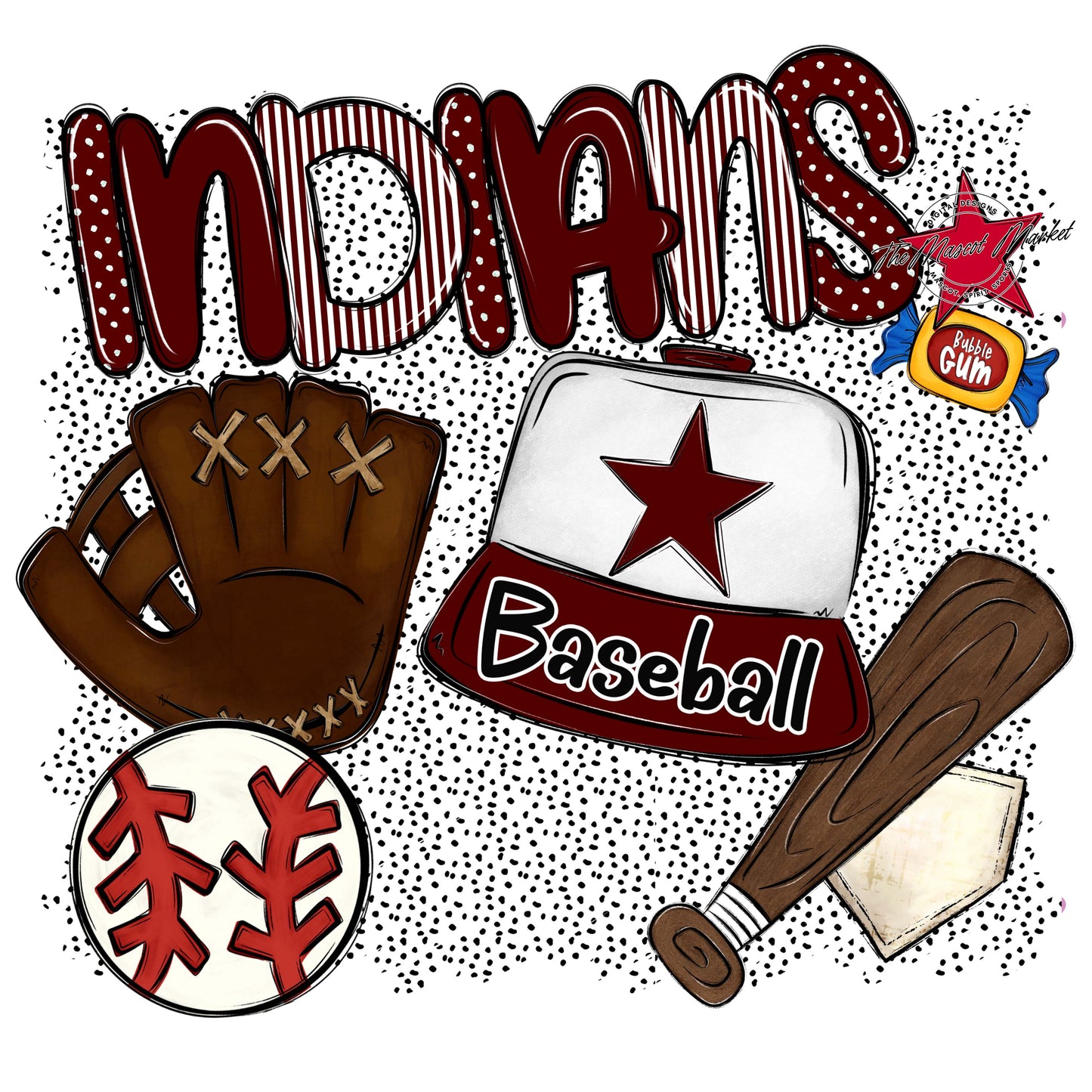 Indians Baseball Spirit-Maroon