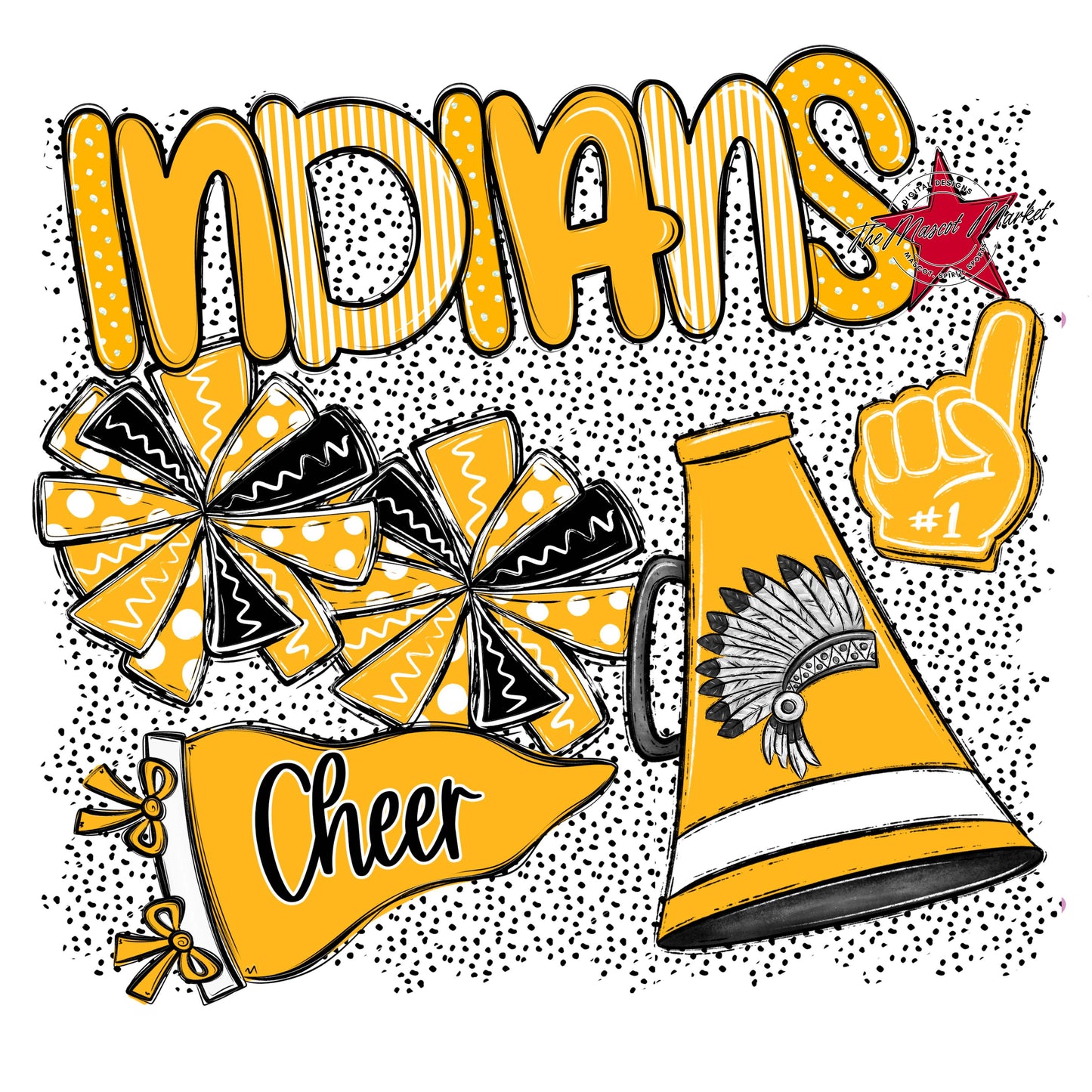 Indians Cheer Spirit-Yellow