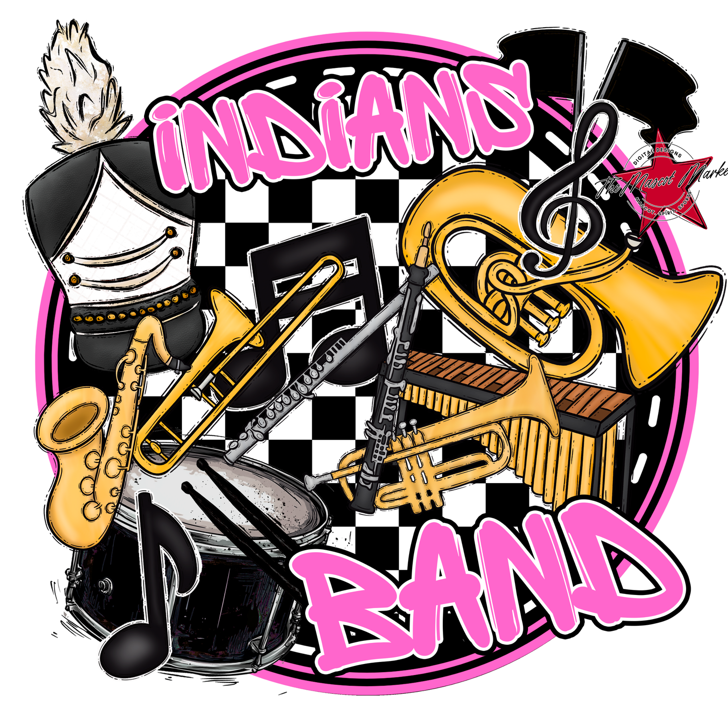 Indians Circle Band Design-Baby Pink