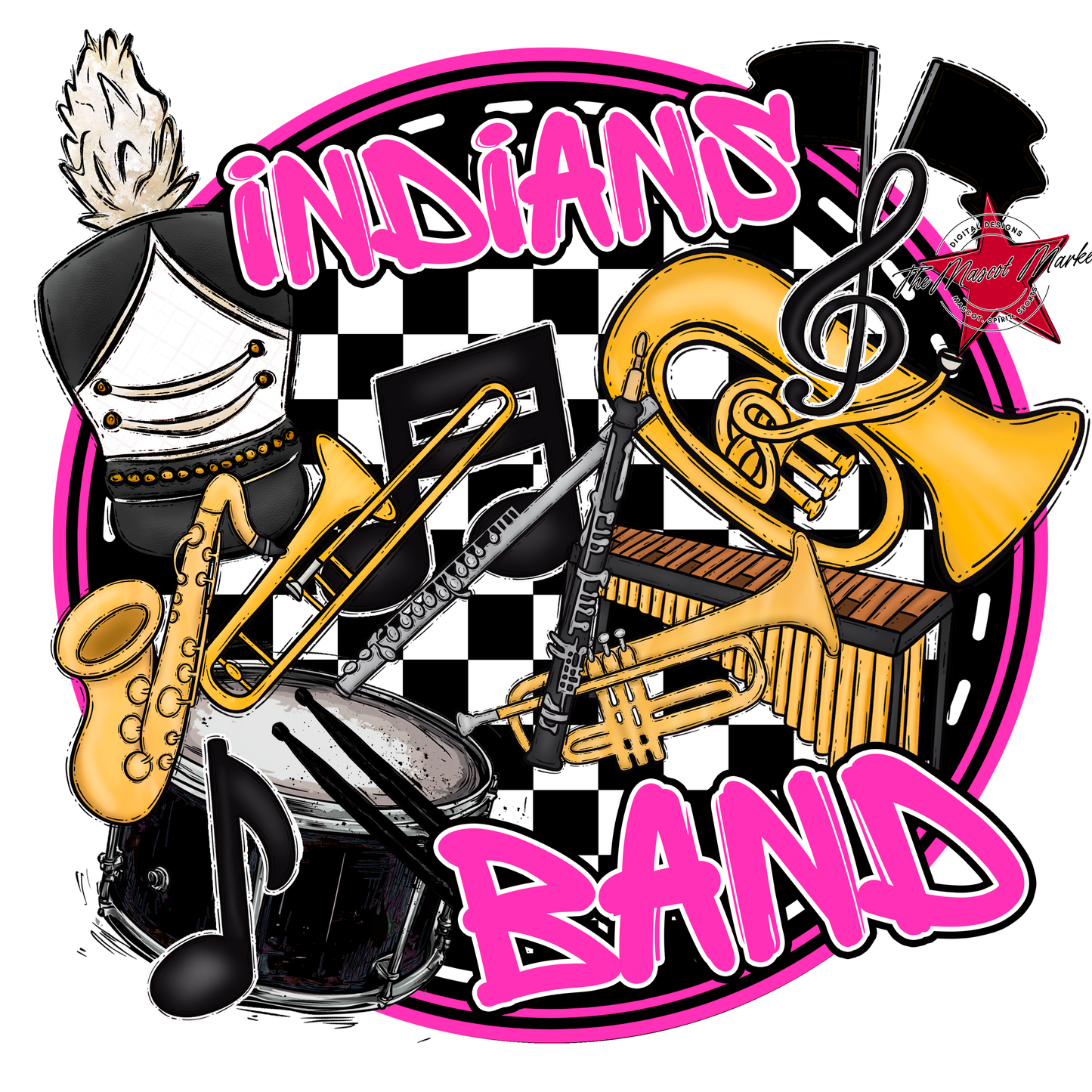Indians Circle Band Design-Pink