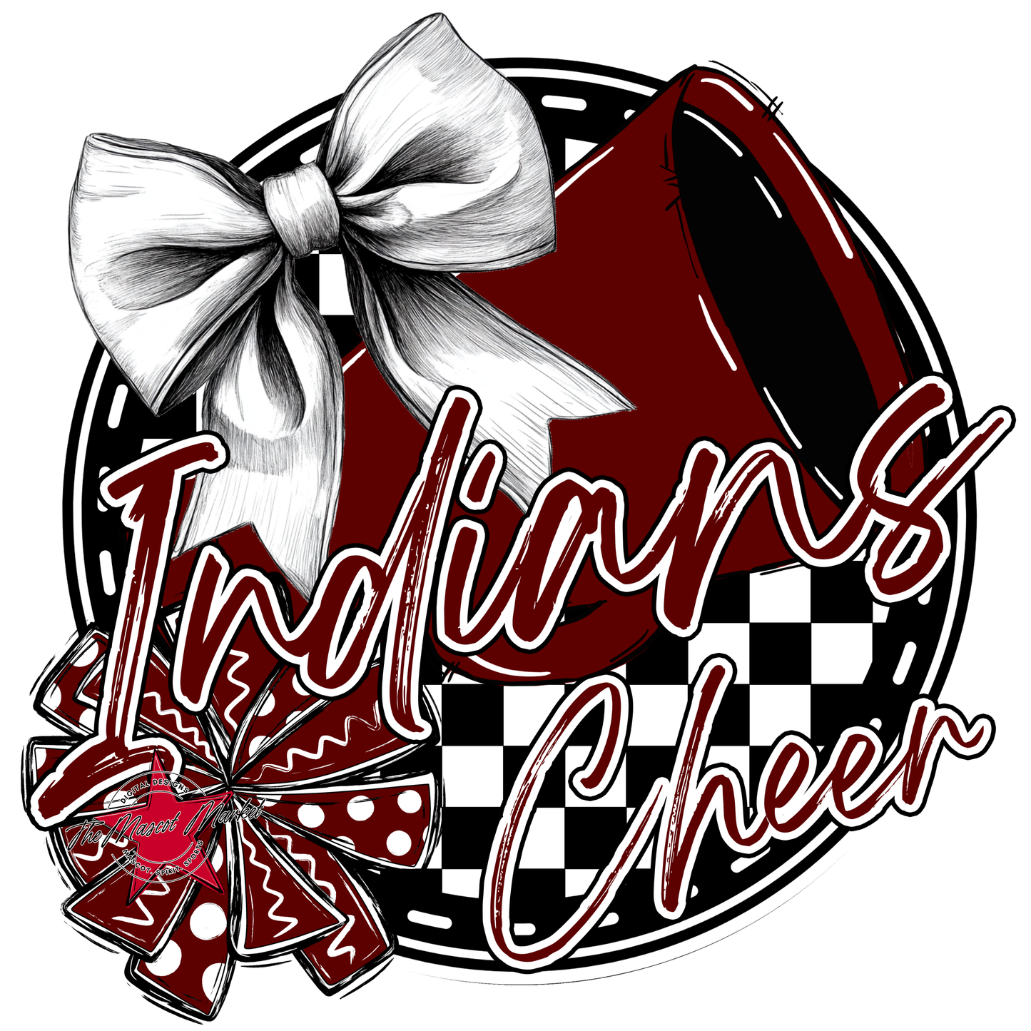 Indians Circle Cheer Design-Maroon