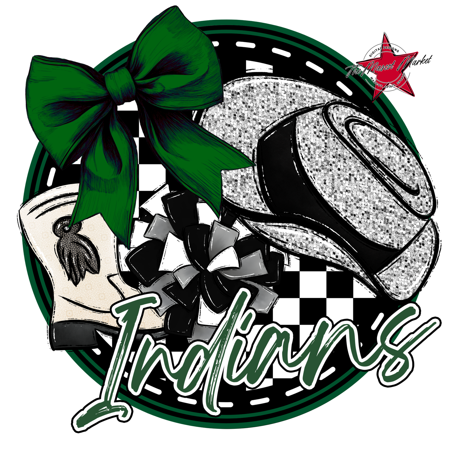 Indians Circle Drillteam Design-Green