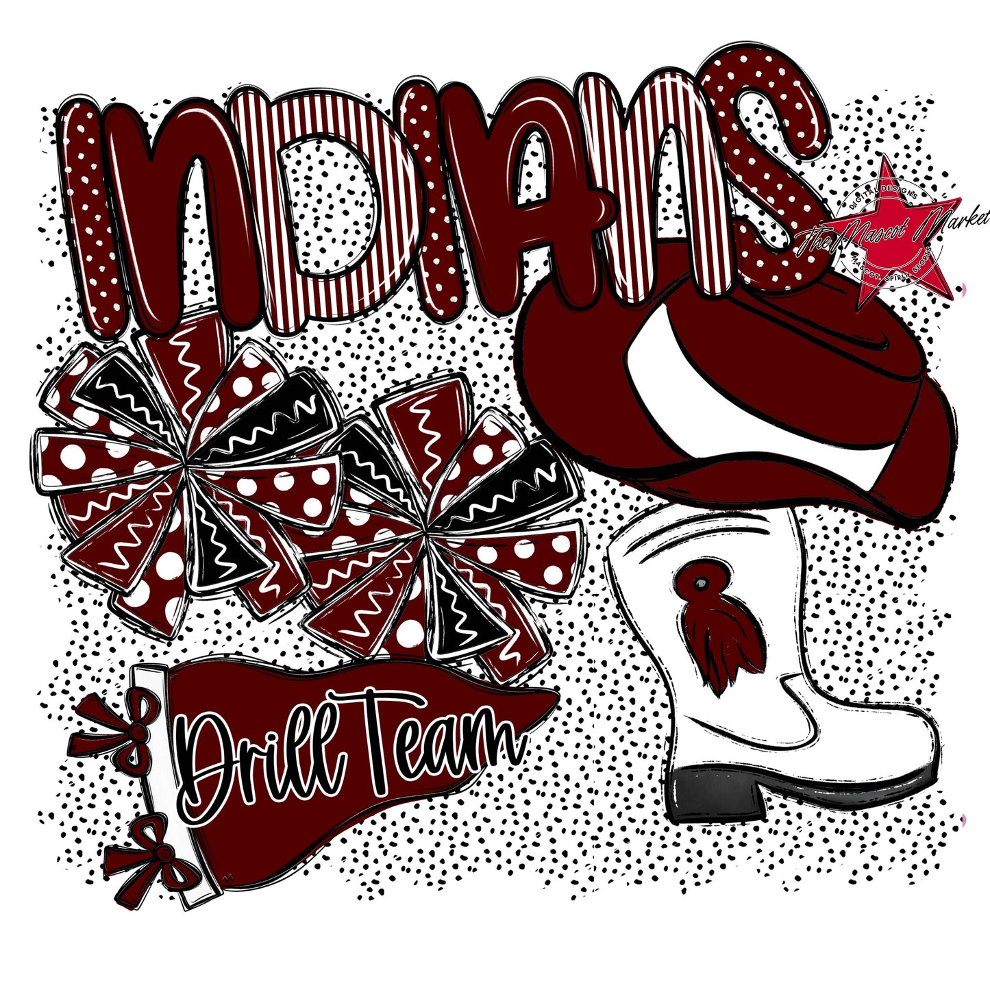Indians Drillteam Spirit-Maroon