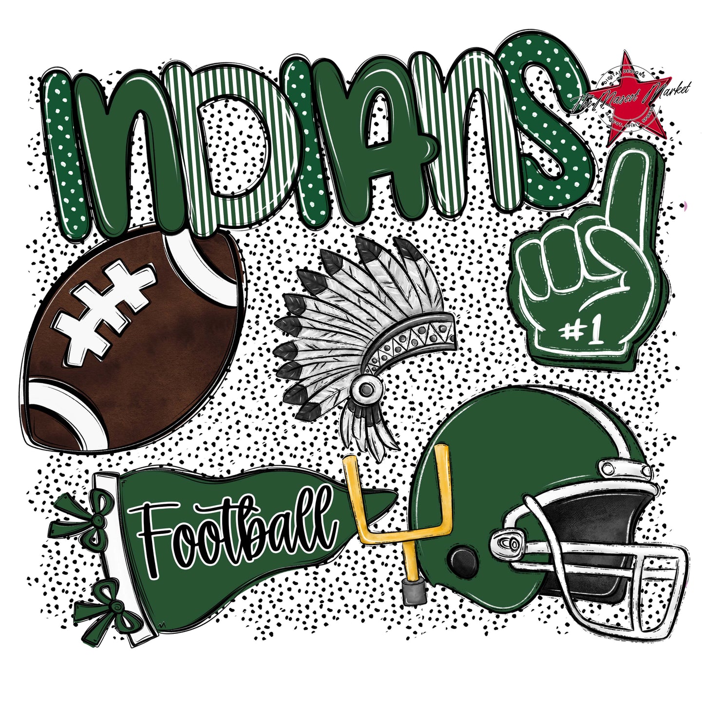 Indians Football Spirit-Green
