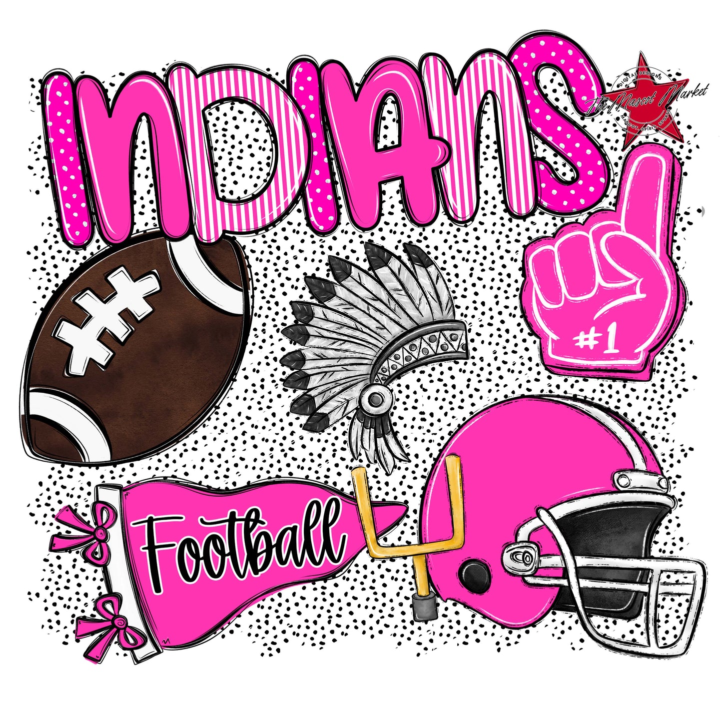 Indians Football Spirit-Pink