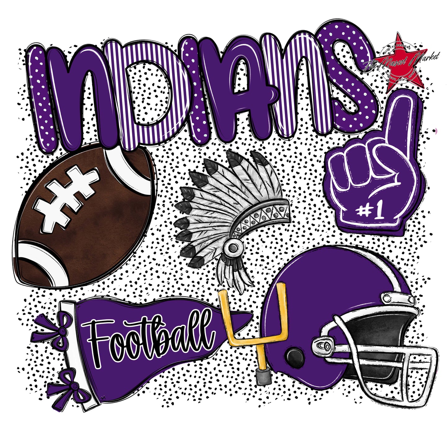 Indians Football Spirit-Purple