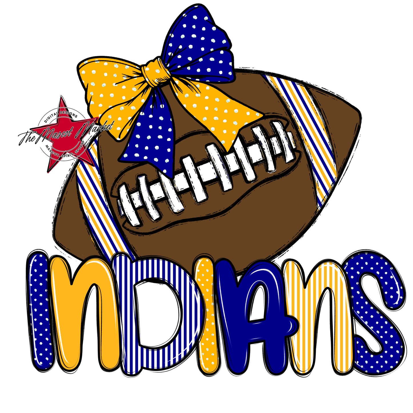 Indians Football Spirit Design-Blue & Yellow