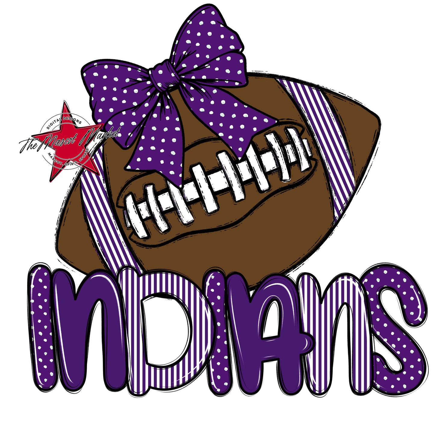 Indians Football Spirit Design-Purple