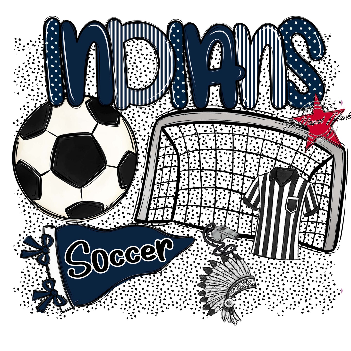 Indians Soccer Spirit-Navy