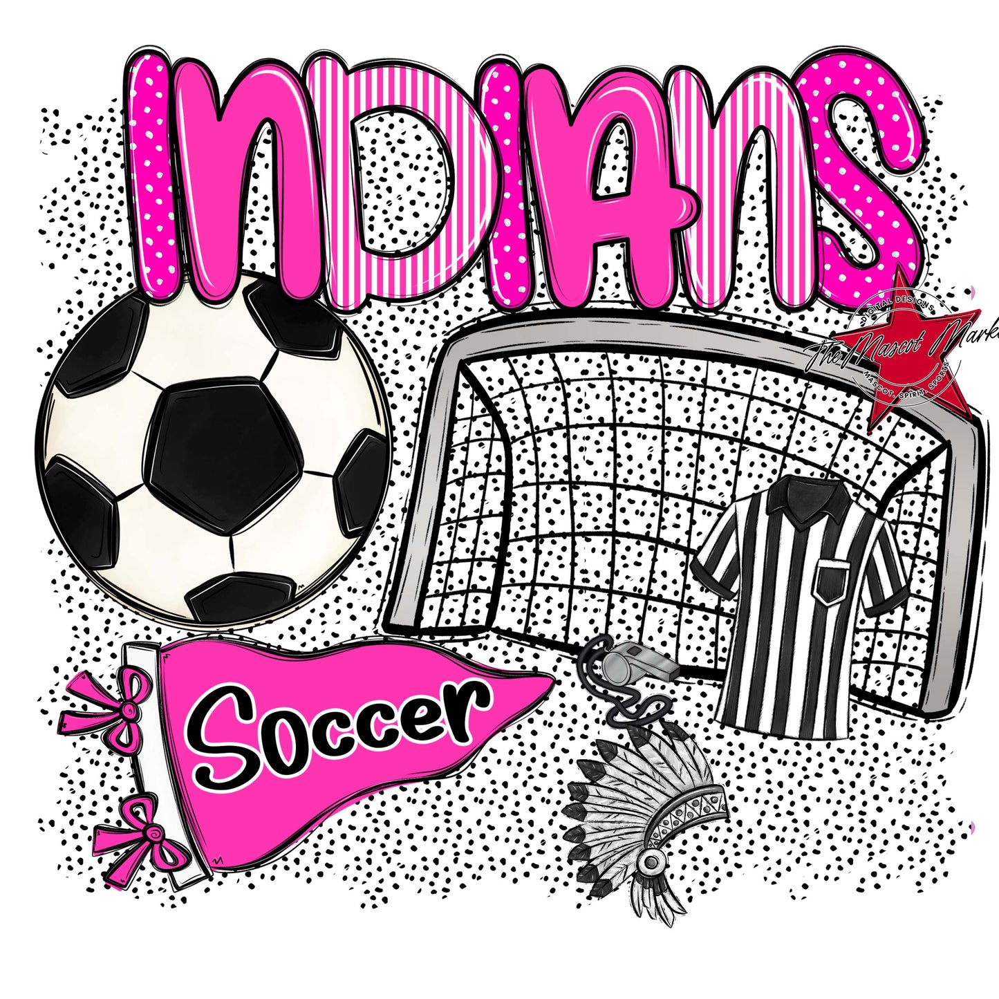 Indians Soccer Spirit-Pink