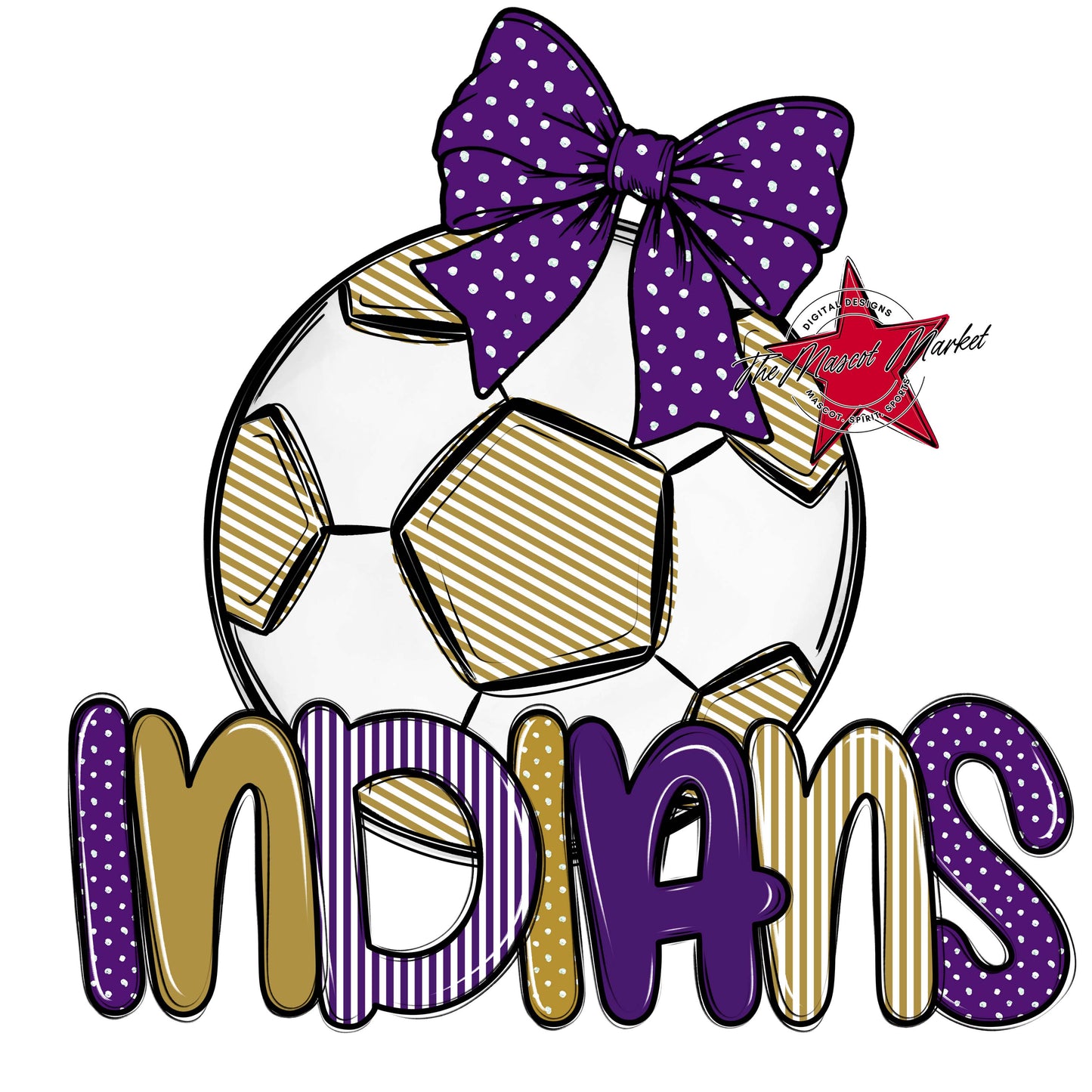 Indians Soccer Spirit Design-Purple & Gold