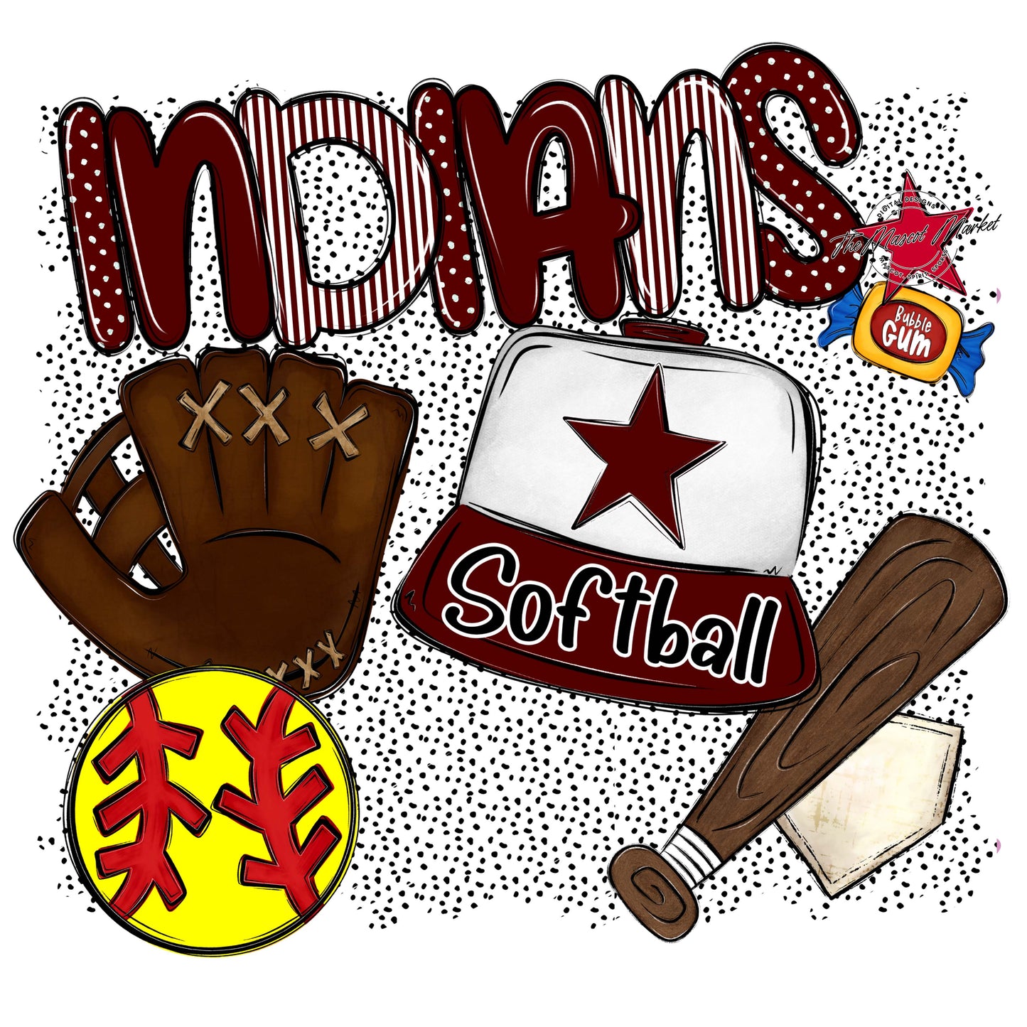 Indians Softball Spirit-Maroon
