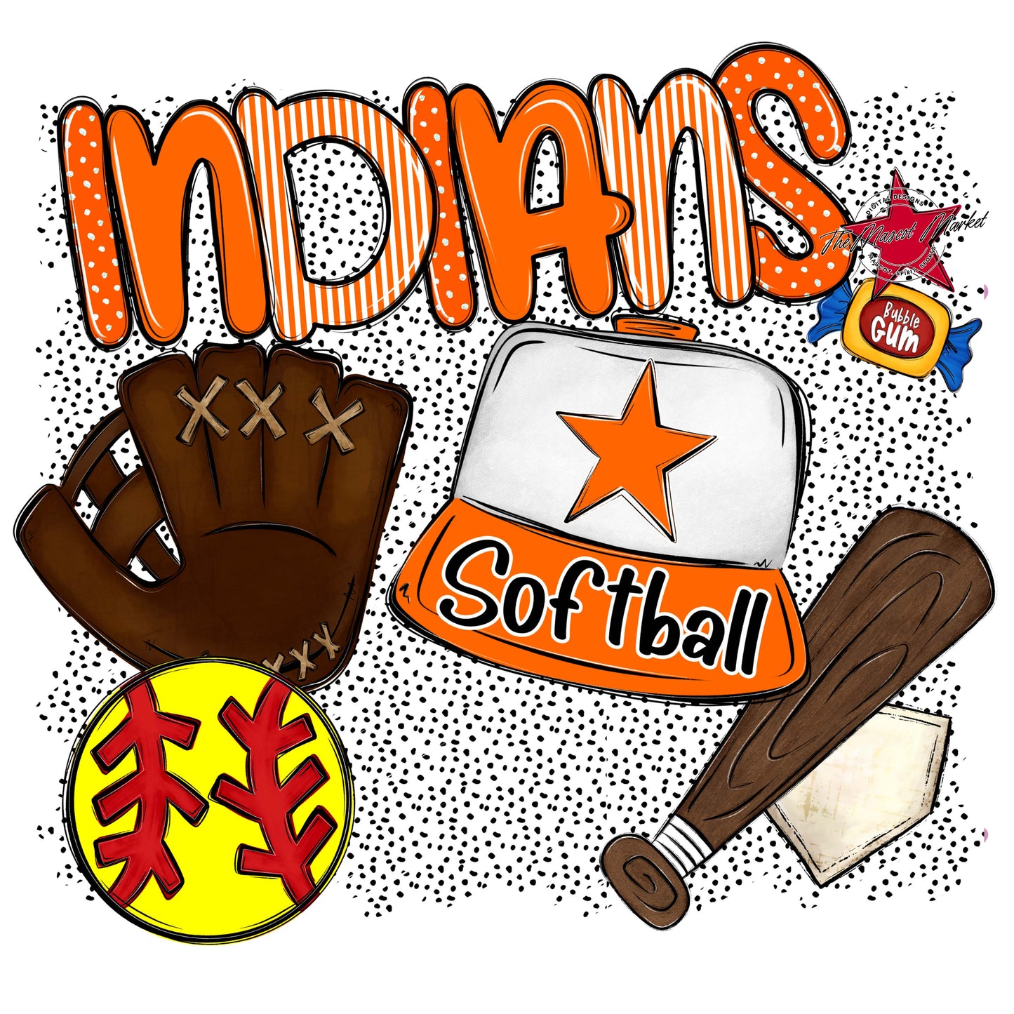 Indians Softball Spirit-Orange