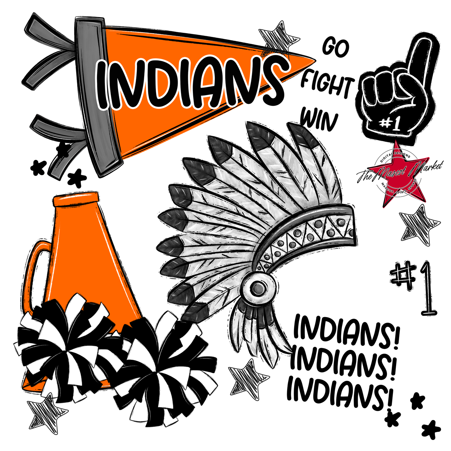 Indians Spirit Design-Orange