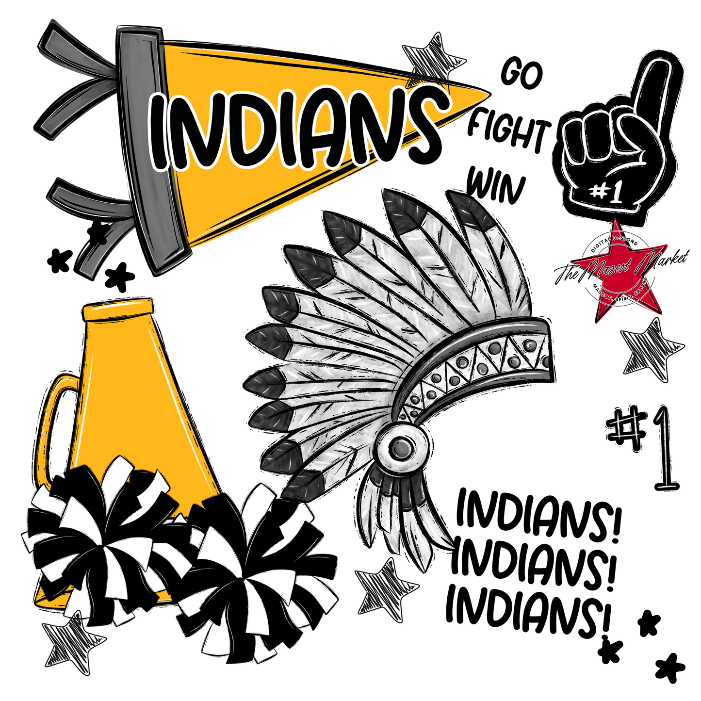 Indians Spirit Design-Yellow