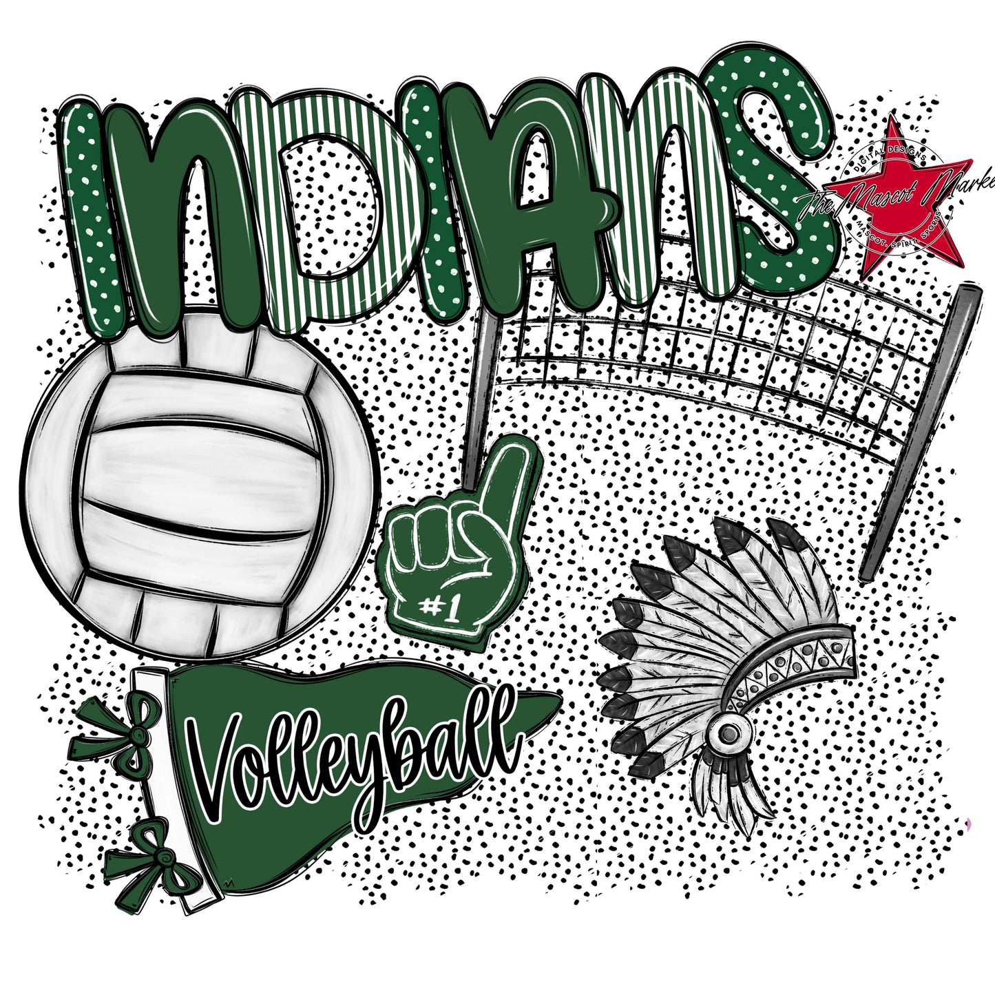 Indians Volleyball Spirit-Green