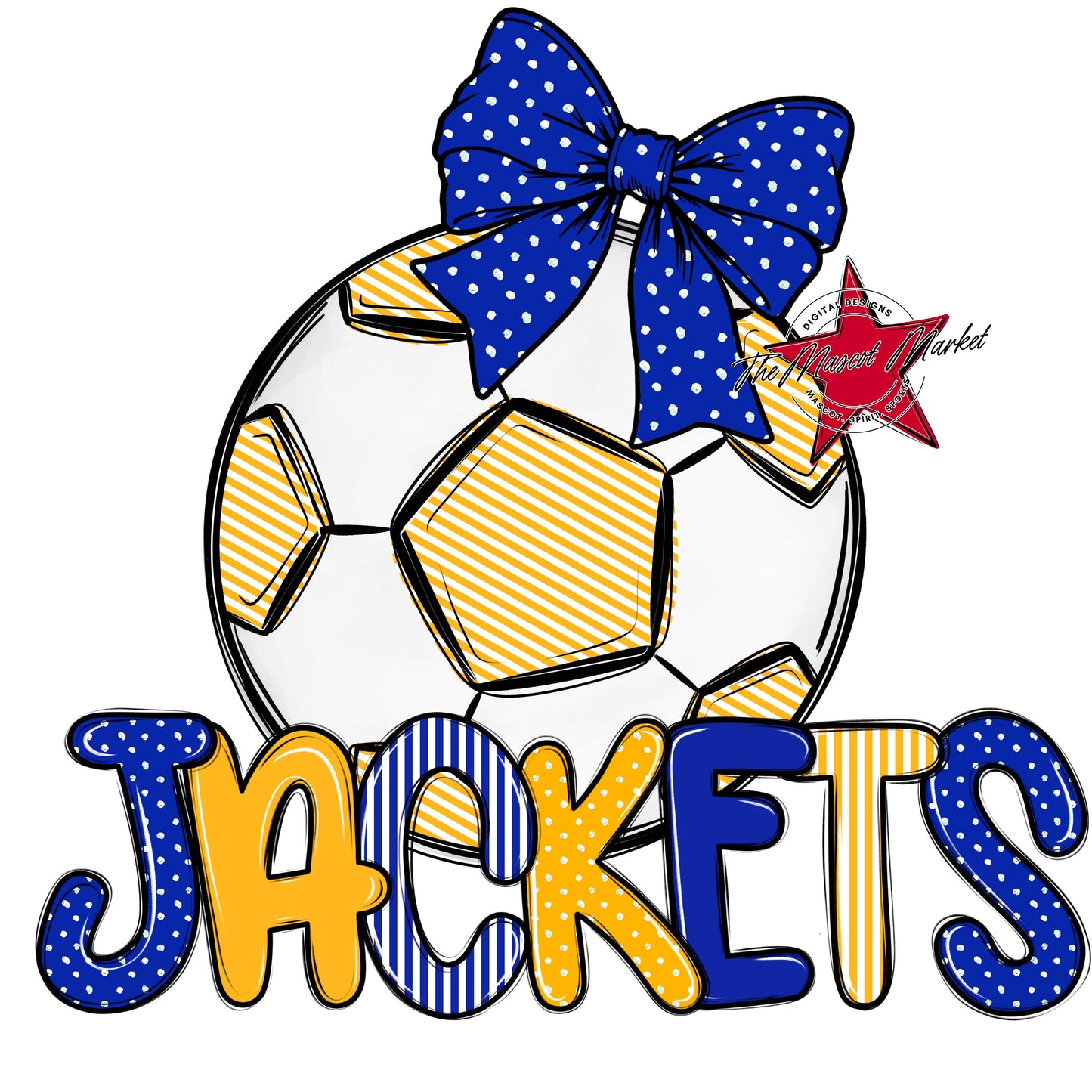 Jackets Soccer Spirit Design-Royal Blue & Yellow