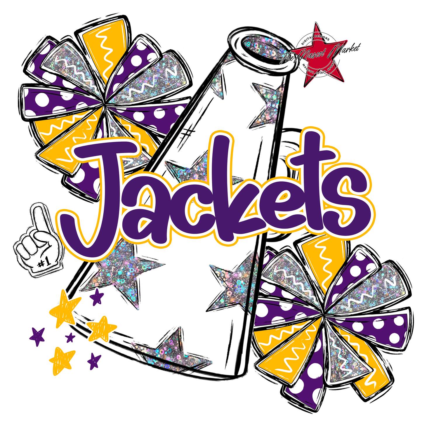 Jackets Alpha Megaphone Design-Purple-Yellow