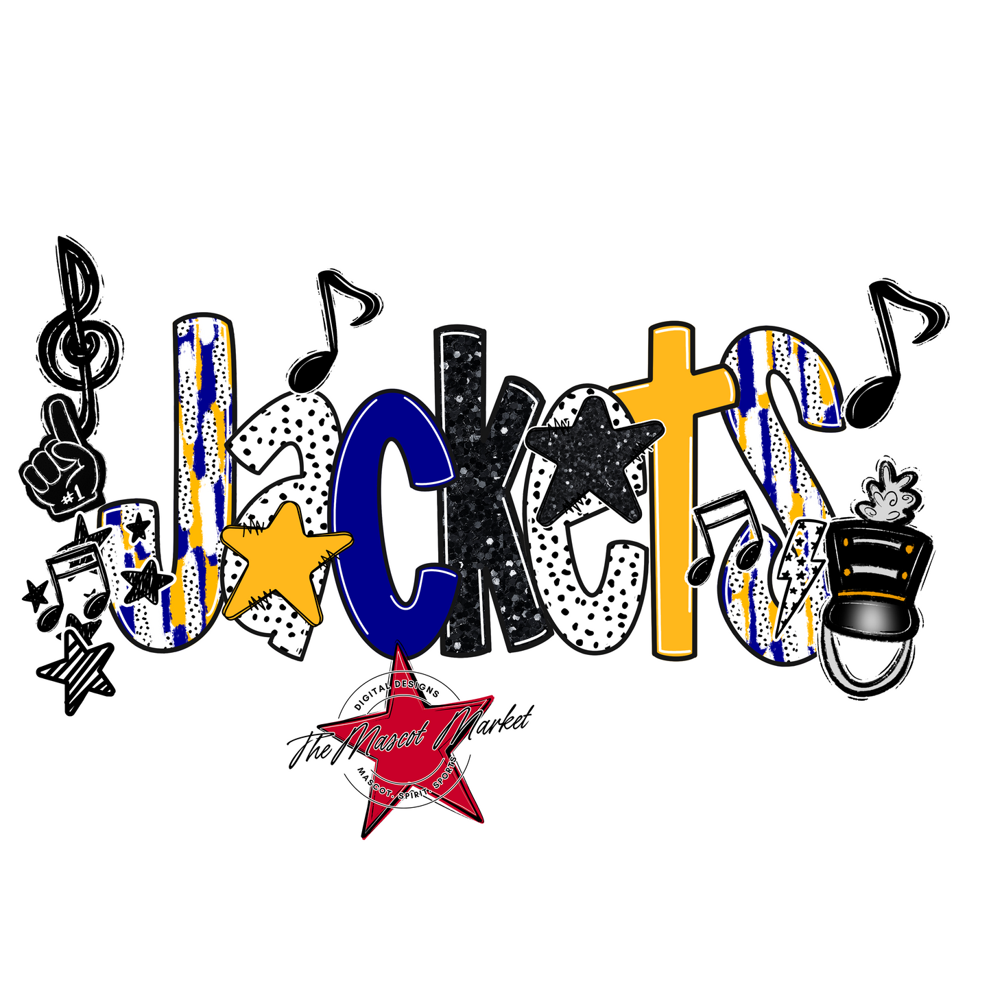 Jackets Band Scrape-Blue-Yellow