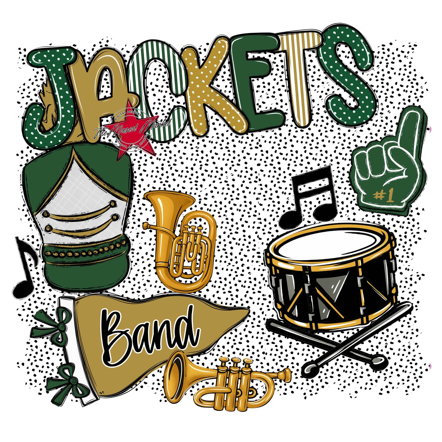 Jackets Band Spirit-Green & Gold