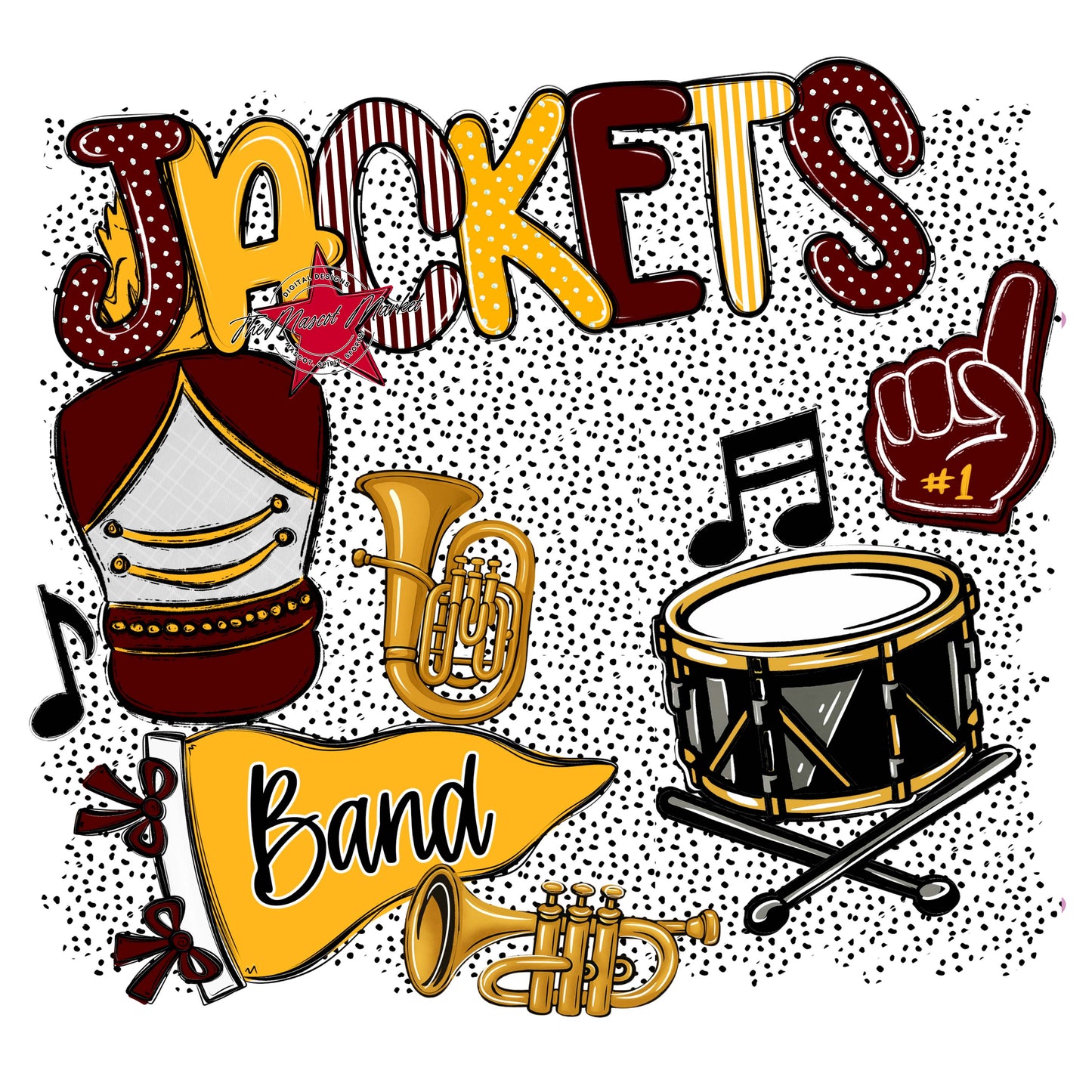 Jackets Band Spirit-Maroon & Yellow
