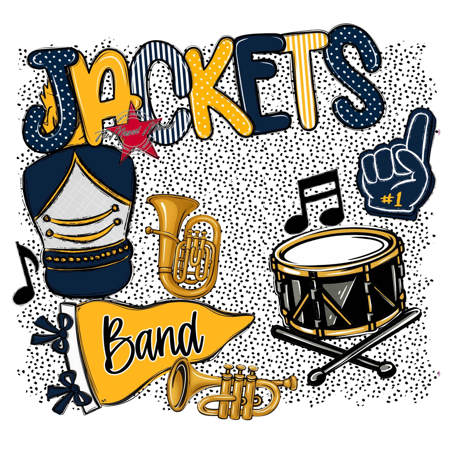 Jackets Band Spirit-Navy & Yellow