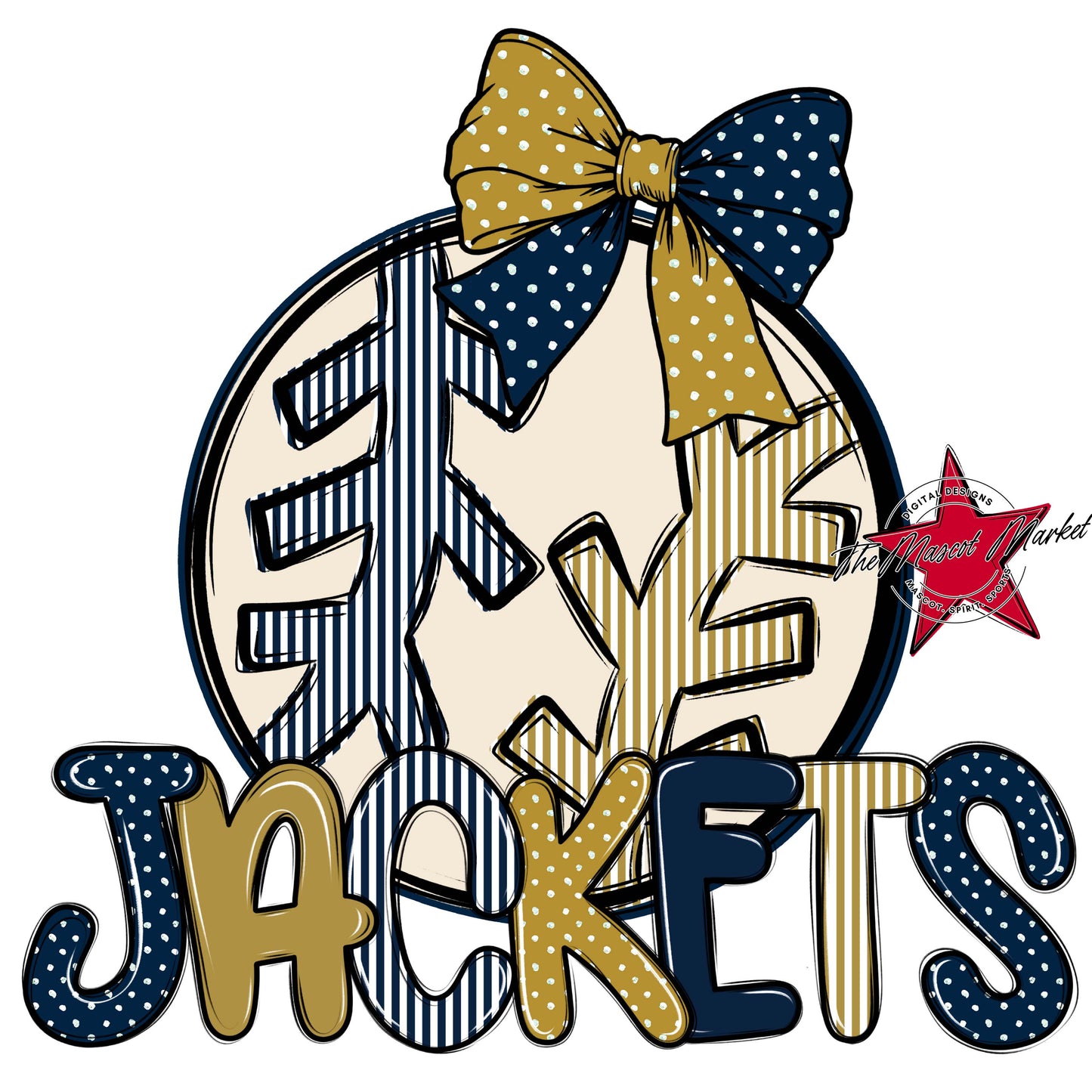 Jackets Baseball-Softball Spirit Design-Navy & Gold