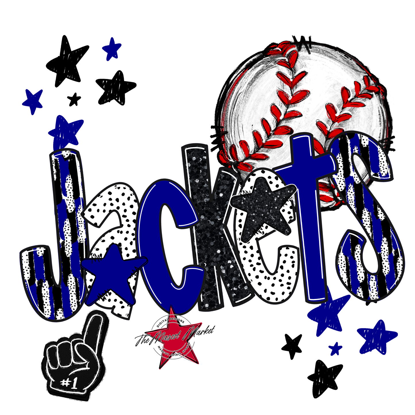 Jackets Baseball Scrape-Blue