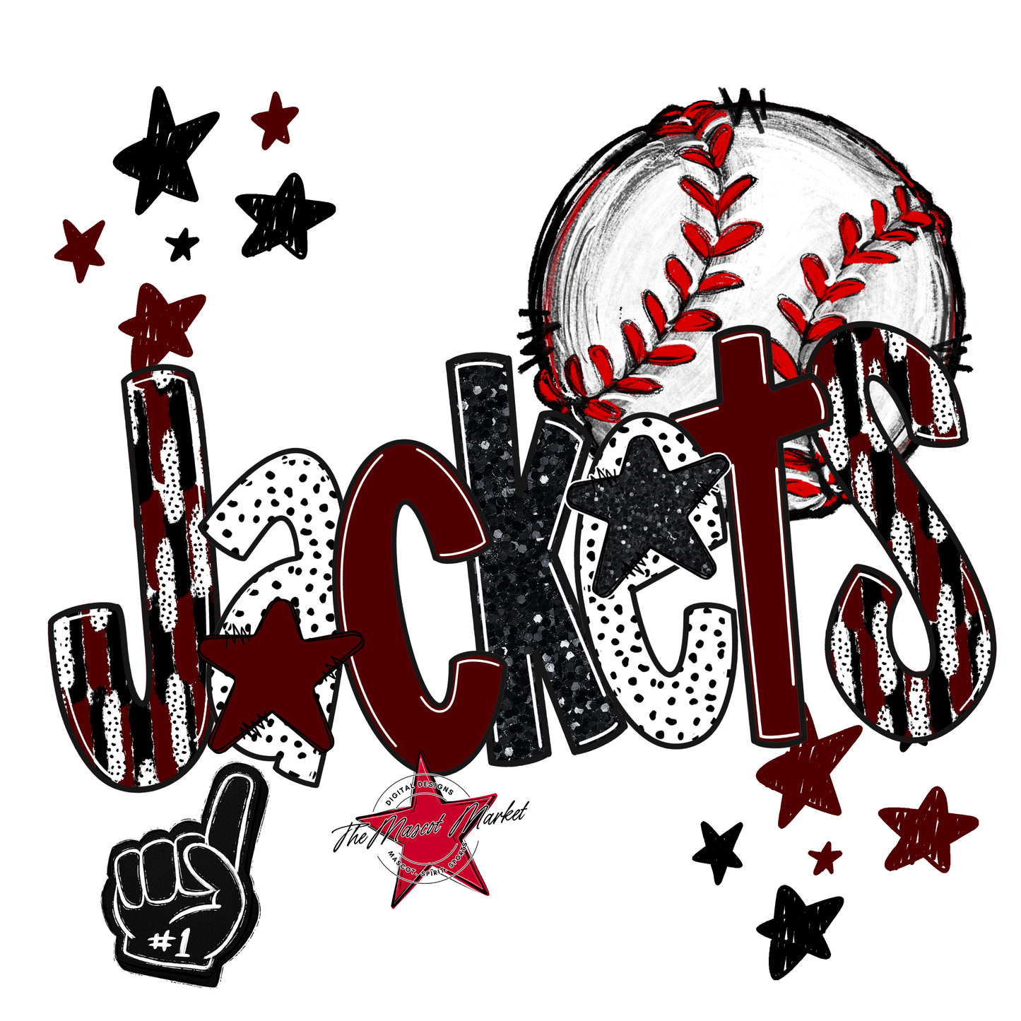 Jackets Baseball Scrape-Maroon