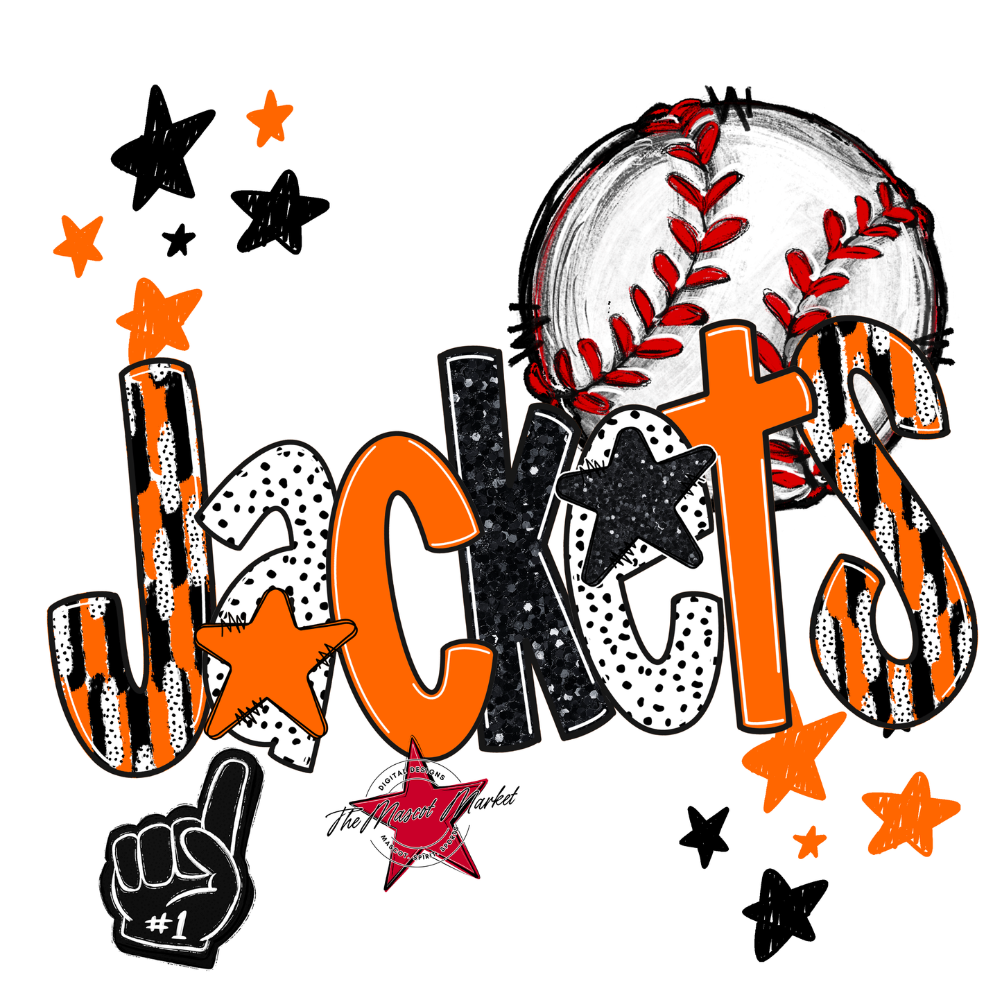 Jackets Baseball Scrape-Orange