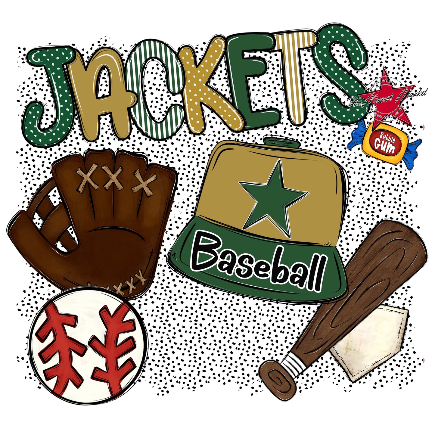 Jackets Baseball Spirit-Green & Gold