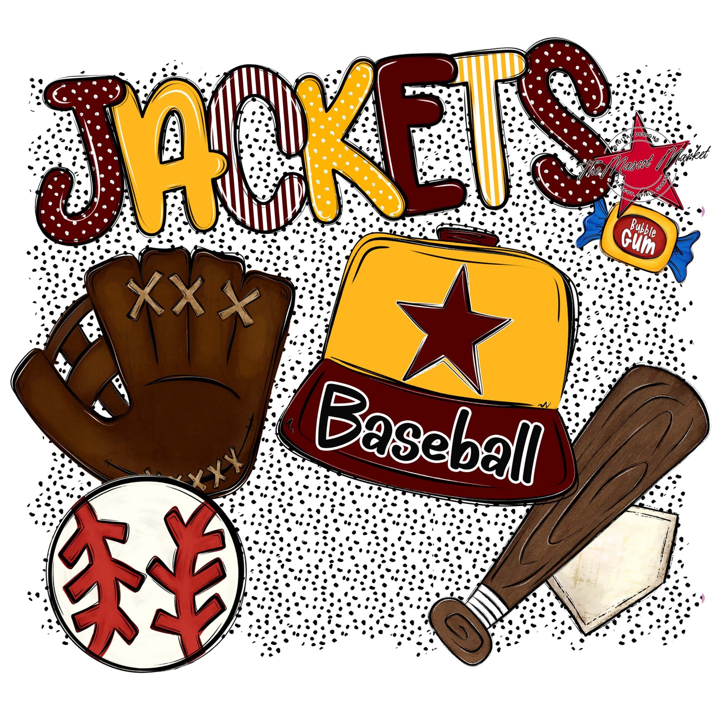 Jackets Baseball Spirit-Maroon & Yellow