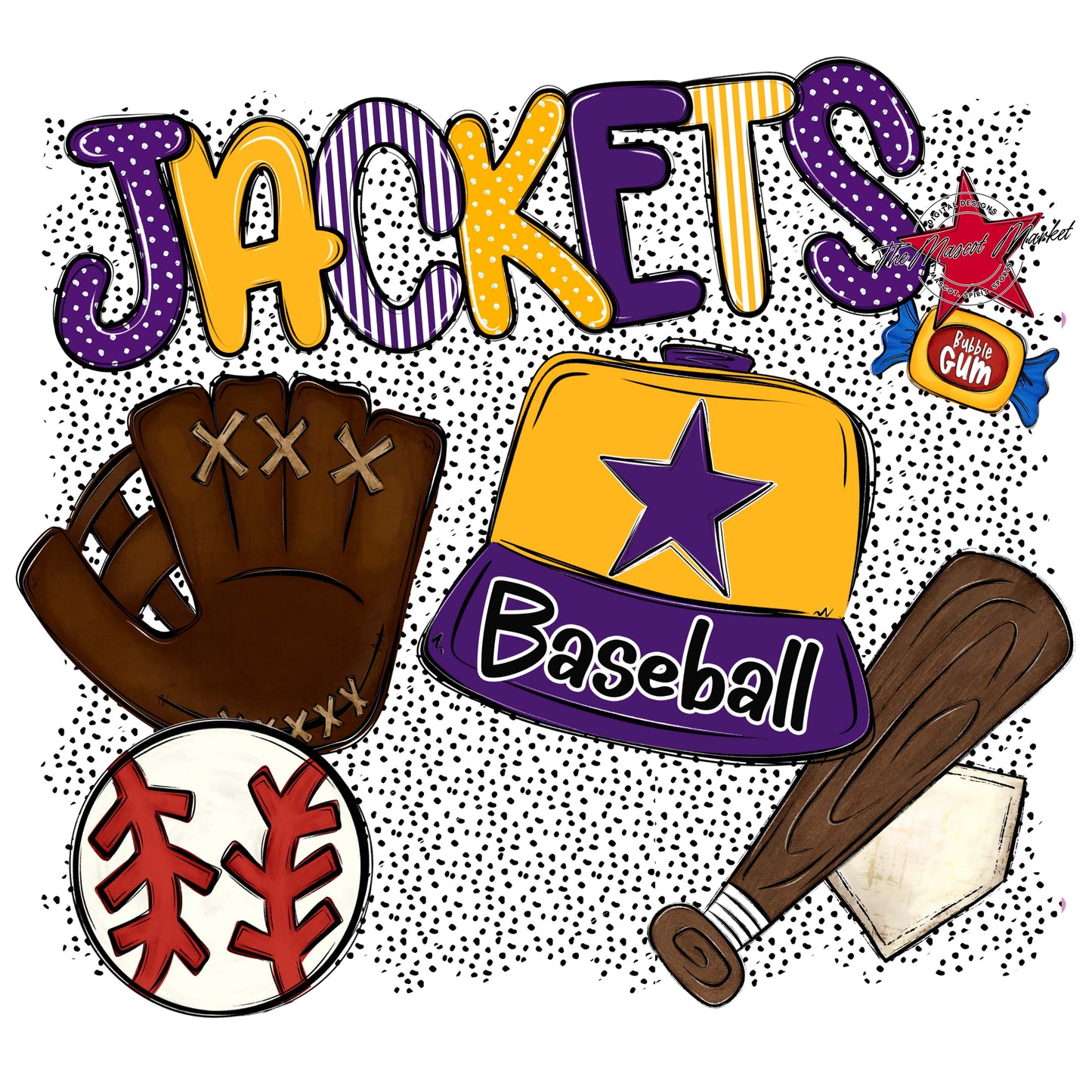 Jackets Baseball Spirit-Purple & Yellow