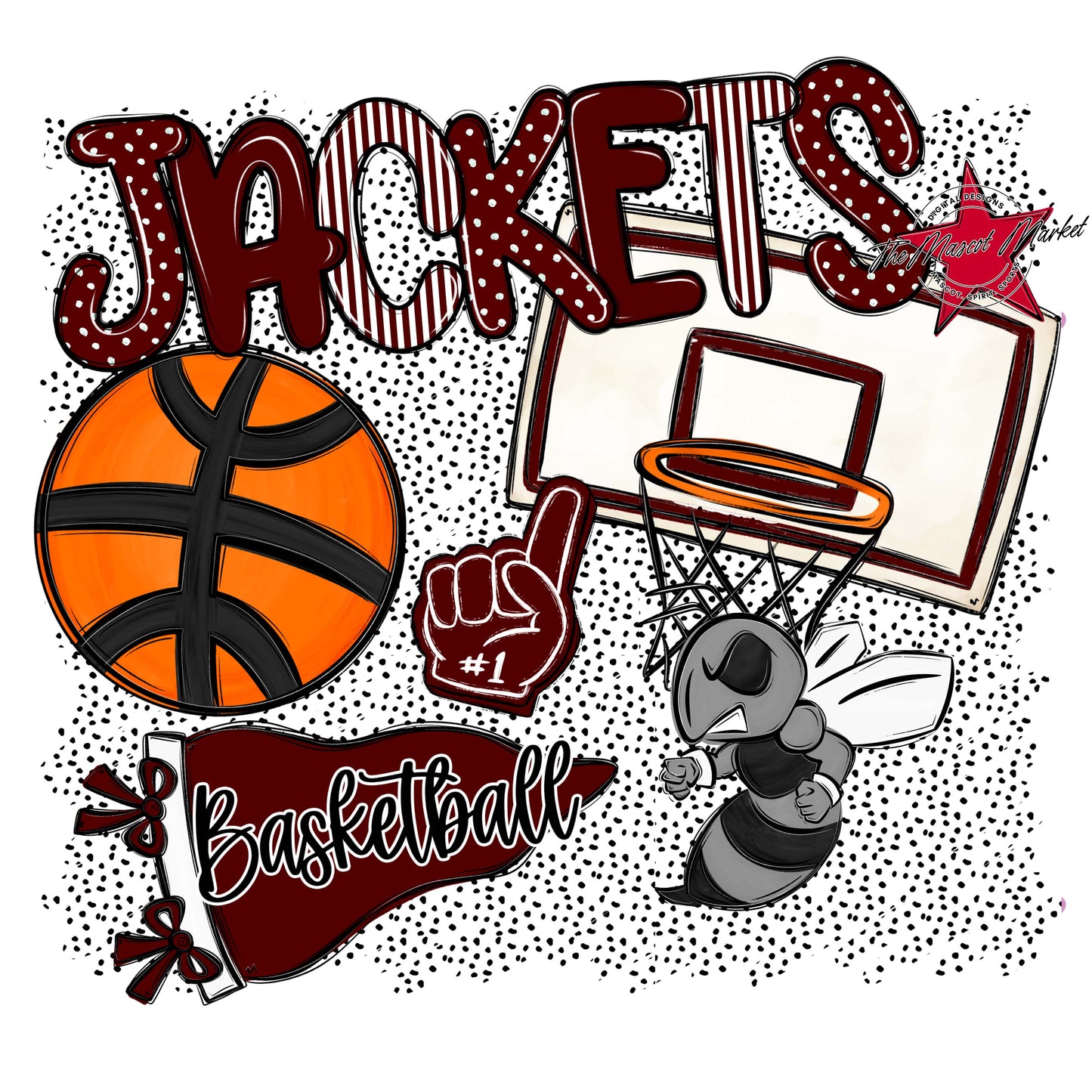 Jackets Basketball Spirit-Maroon