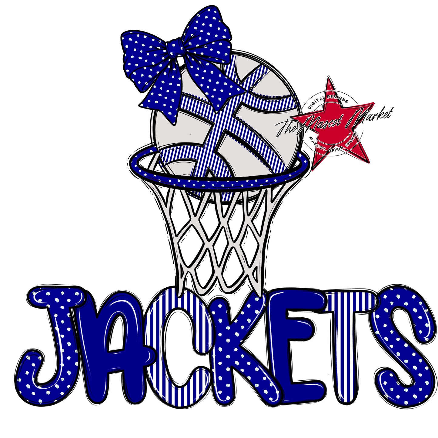 Jackets Basketball Spirit Design-Blue