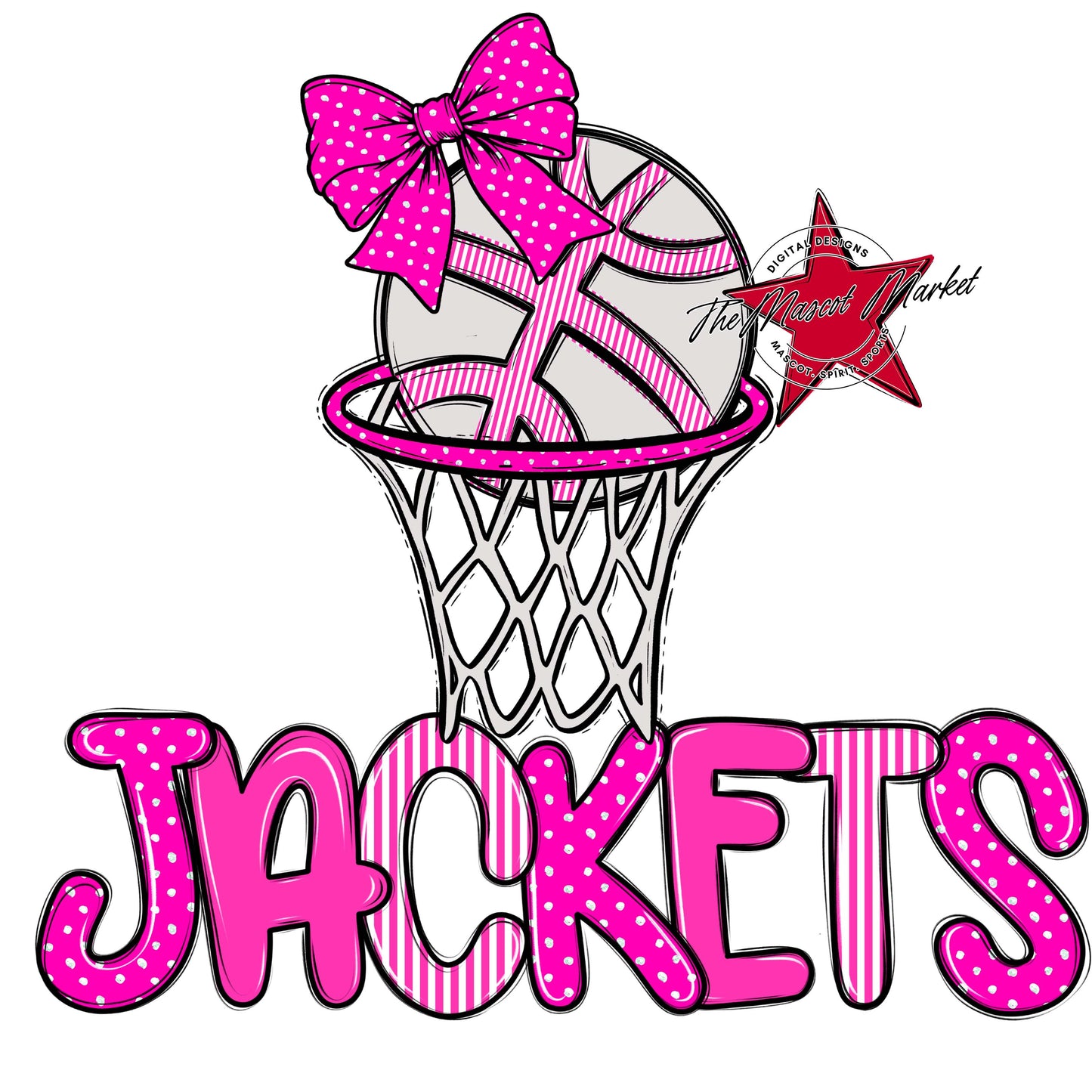 Jackets Basketball Spirit Design-Pink