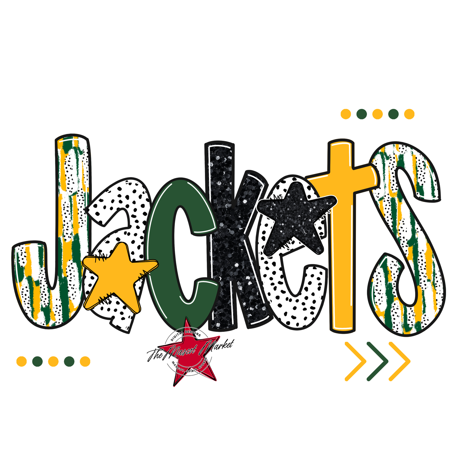 Jackets Brushstroke Alpha w Arrows-Green-Yellow