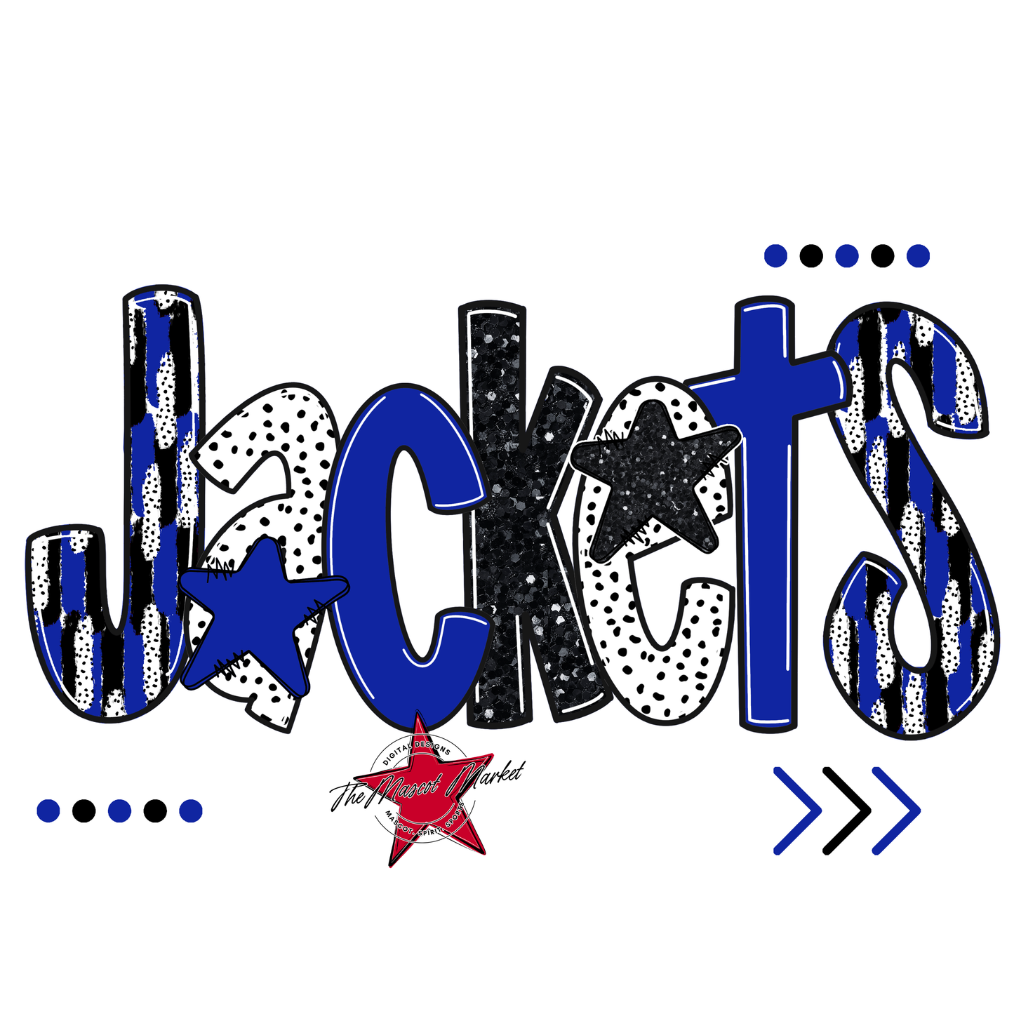 Jackets Brushstroke Alpha w Arrows-Royal Blue