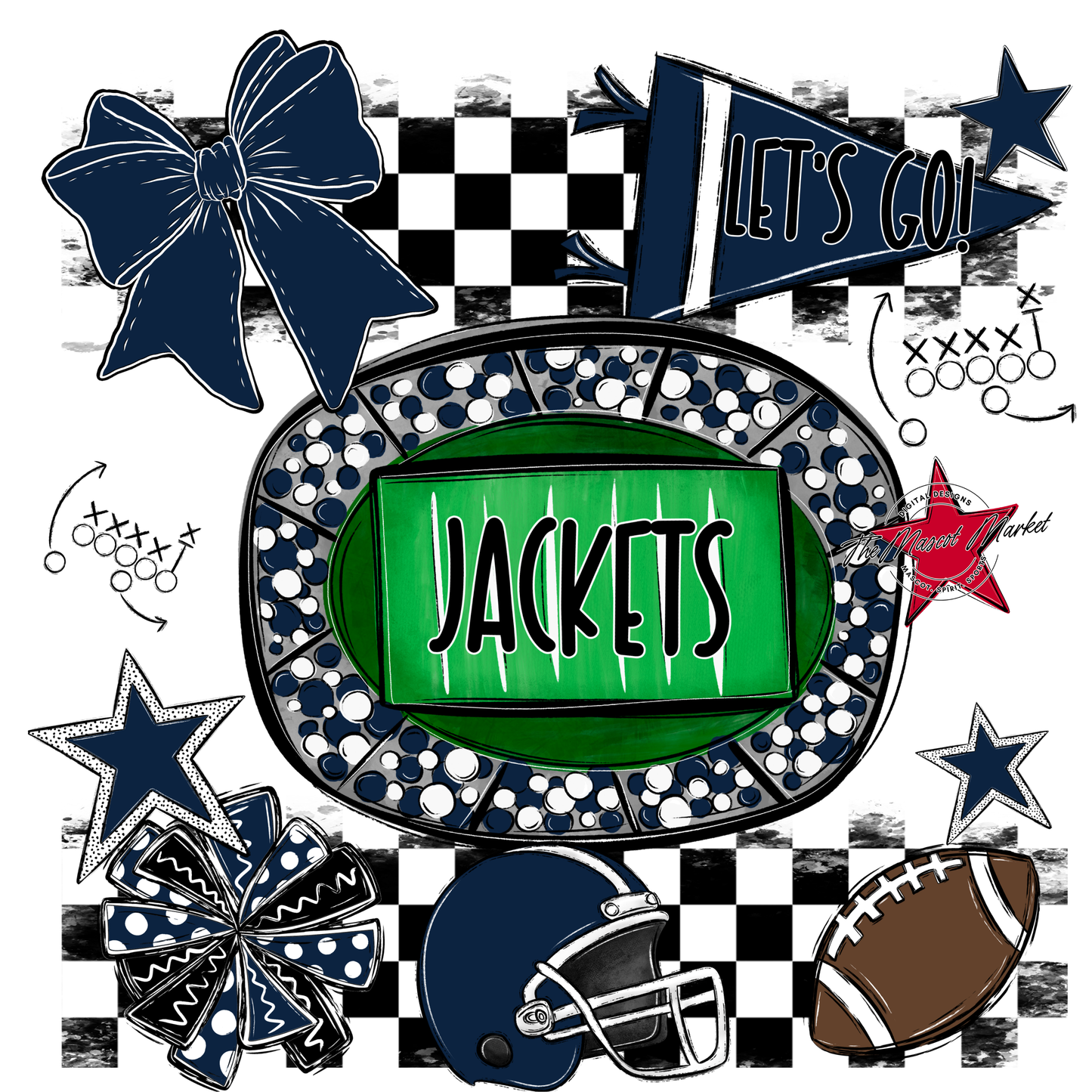Jackets Checkers Spirit Design-Navy