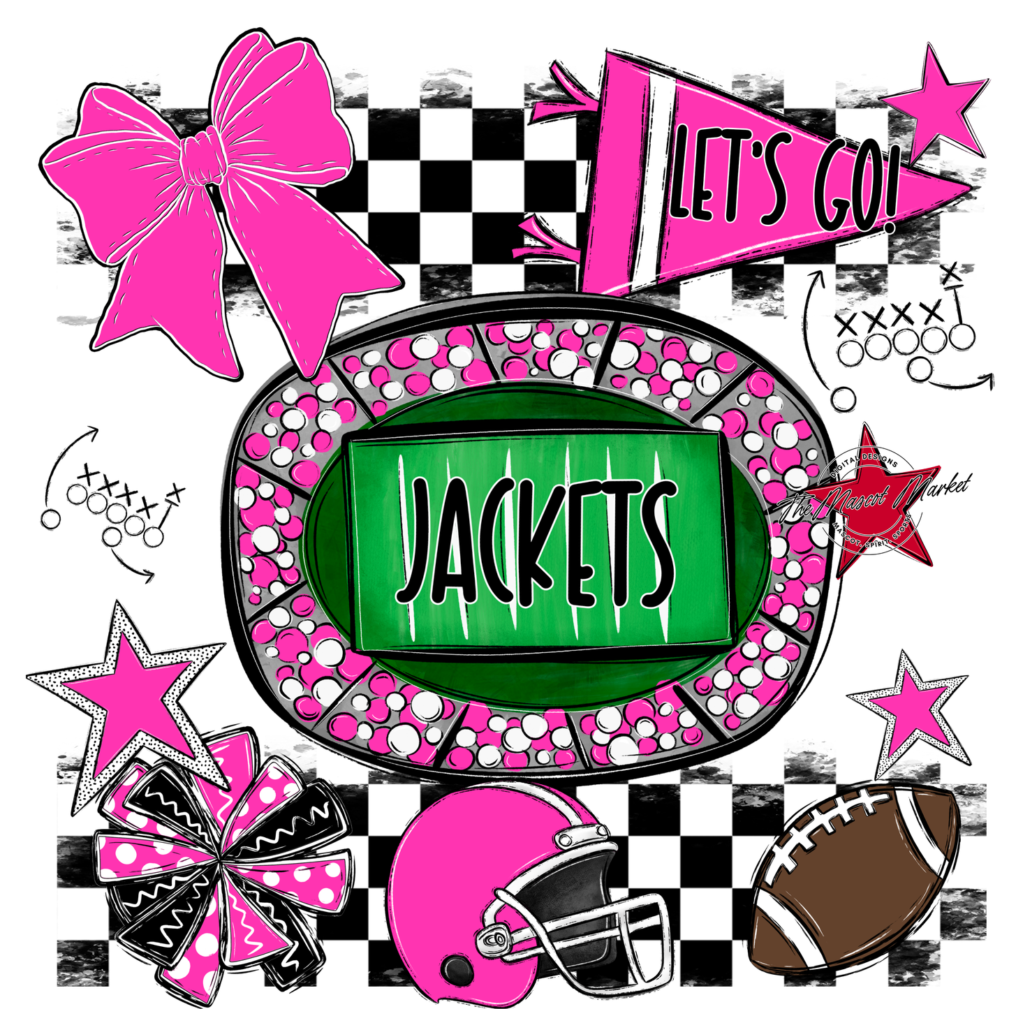 Jackets Checkers Spirit Design-Pink