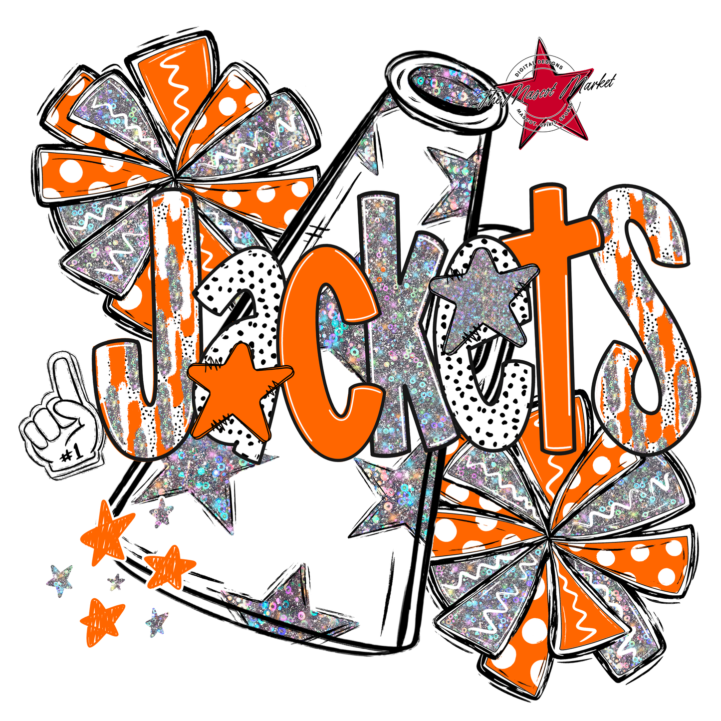 Jackets Cheer Megaphone Scrape-Orange